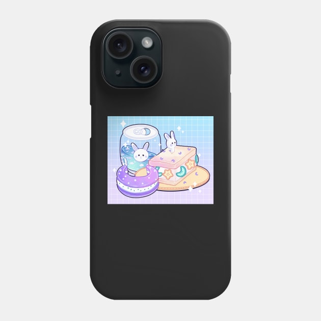 Moon Bunny Snacks Phone Case by MidnightTeashop