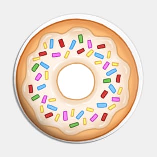 White Donut and Colorful Sprinkles Pin