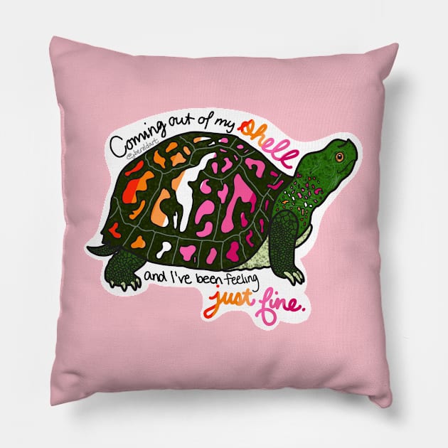 Lesbian Pride Turtle Pillow by jberoldart