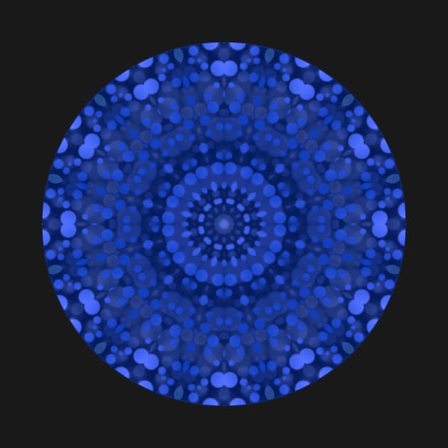 Blue and Black Kaleidoscope Style Mandala by CheriesArt