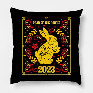 Good Luck Zodiac Happy Chinese New Year of the Rabbit 2023 Pillow