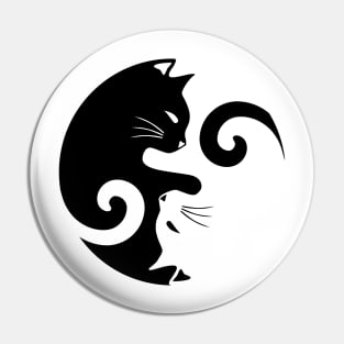 Ying Yang Cats Pin