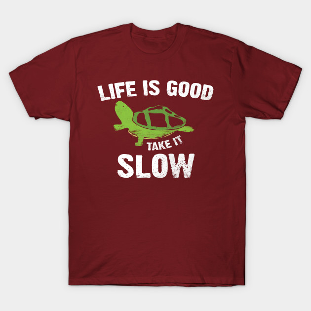 Life Is Good Take It Slow Funny Turtle T Shirt Apparel Take It