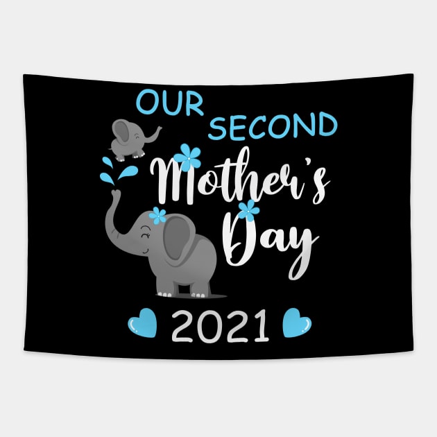 Our Second Mother's Day 2021 Shirt 2nd Mother's Day Mom and Baby Matching Tapestry by peskybeater