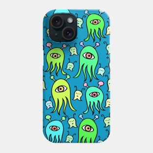 One Eyed Monsters and Scary Ghosts Pattern Phone Case