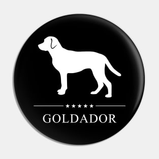 Goldador Dog White Silhouette Pin