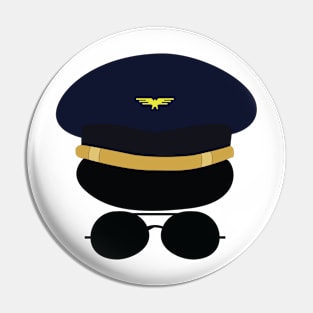 Capita's hat with glasses great for airline pilots Pin