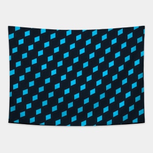 Turquoise and Black Checkered Pattern Tapestry