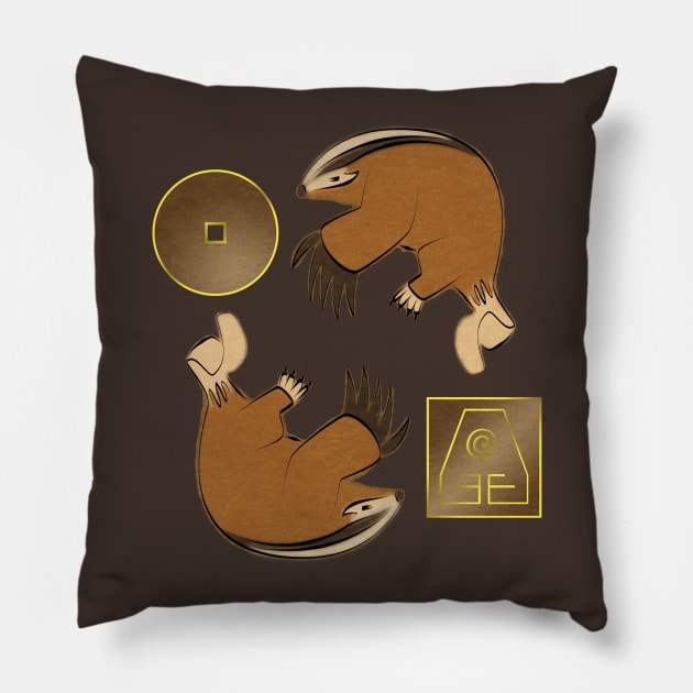 Badgermoles Pillow by Sara Knite