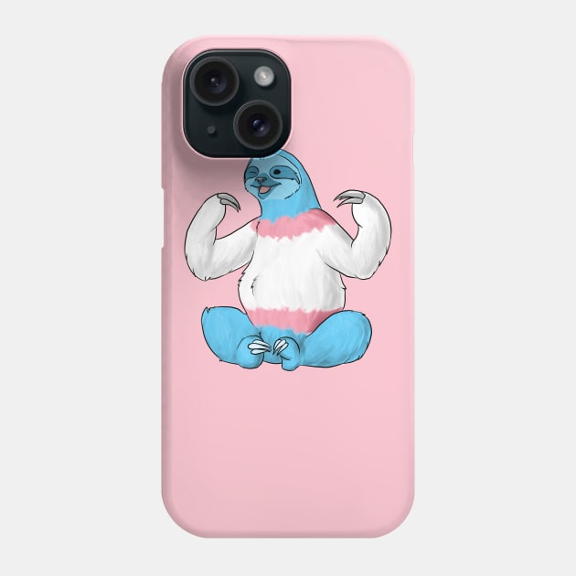 Trans Pride Sloth Phone Case by Khalico