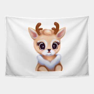 Cute Raindeer Drawing Tapestry