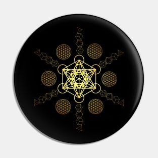 Metatron's Cube Flower of Life Pin