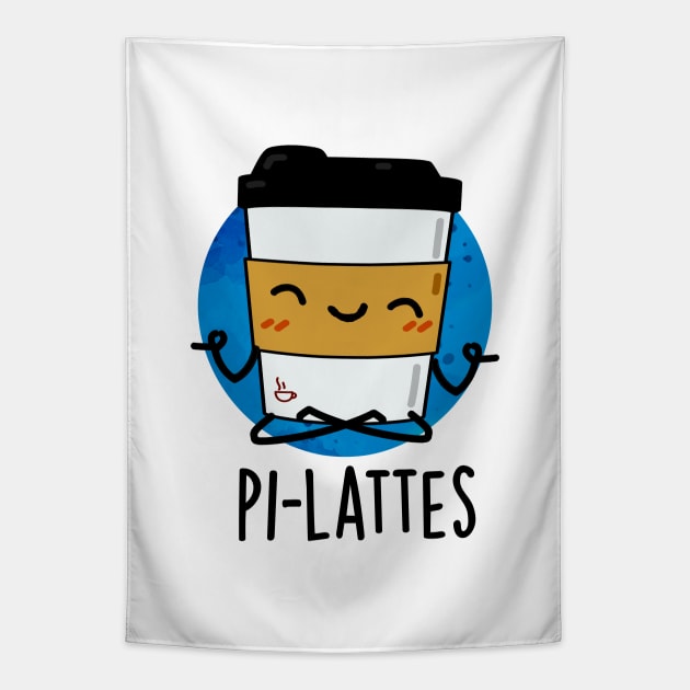 Pi-lattes Funny Latte Pilates Pun Tapestry by punnybone