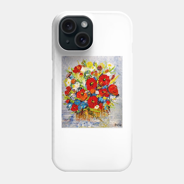 Bouquet with scarlet poppies Phone Case by NataliaShchip