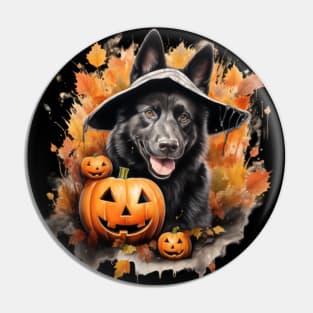 Halloween Norwegian Elkhound Pin