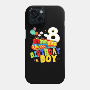 8Th Birthday Train Boys 8 Years Old Im Eight Phone Case