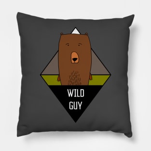 Wild Guy Bear Illustration Pillow