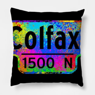 East Colfax Street Sign - Color Pillow