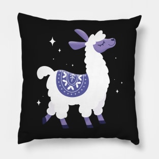 Happy Llama - Purple Pillow