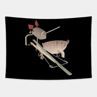 Japanese Boar Pig Hog Monster Yokai Tapestry