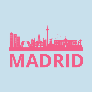 Madrid City Pink Design T-Shirt