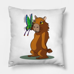 CAPYBARA and BUTTERFLY Pillow