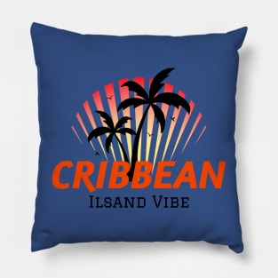 Caribbean island vibe palm tree Pillow