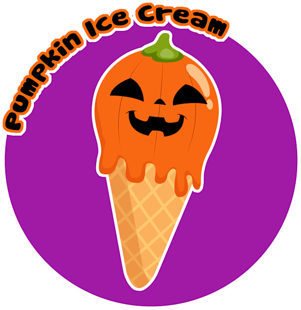 Halloween Pumpkin Ice Cream Kids T-Shirt by Just a Cute World