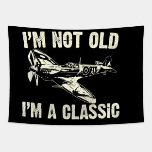 Airplane Aircraft Plane Spitfire 40th 50th 60th 70th 80th Birthday Gift Idea Men Tapestry