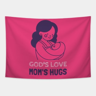 God's Love Mom's Hugs Christian Mothers Tapestry