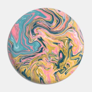 Shades of Pastel Green Pink Yellow Aesthetic Marble Pattern Pin