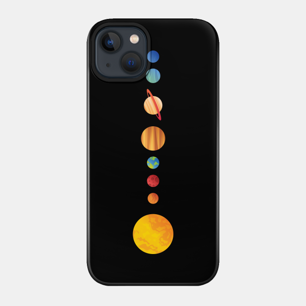 Solar System Vertical Alignment - Space - Phone Case