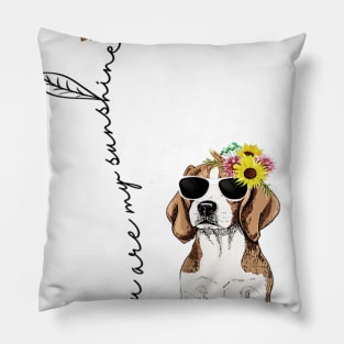 You Are My Sunshine Beagle Sunflower Pillow