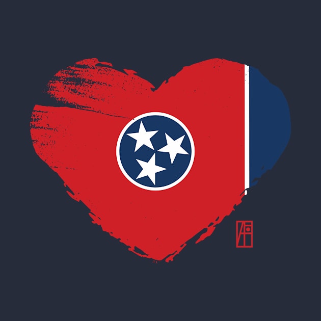 U.S. State - I Love Tennessee - Tennessee Flag by ArtProjectShop