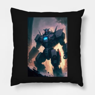 Monster giant robot attacking the city Pillow