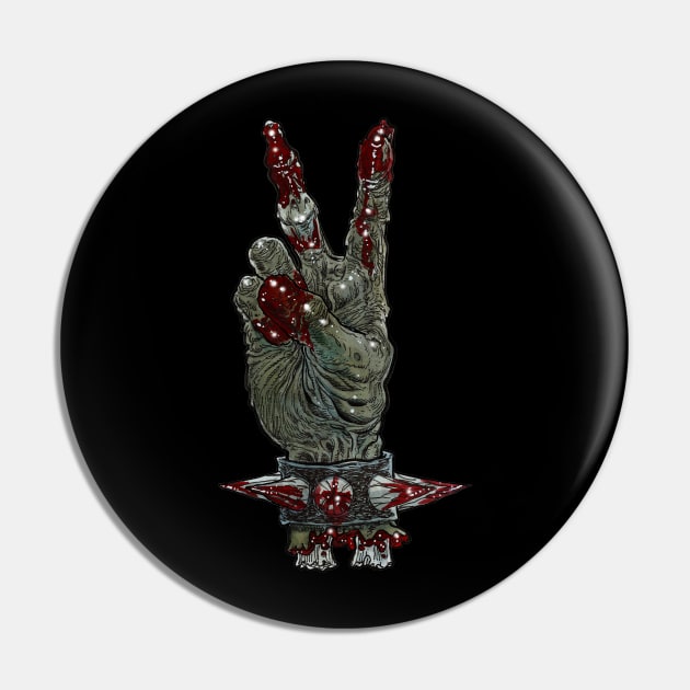 Zombie Peace Sigh Hand Gesture Pin by rsacchetto