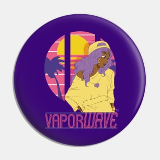 Vaporwave Girl Pin