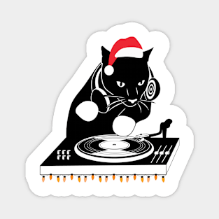 DJ Cat Christmas Edition Magnet