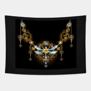 Symmetric Ornament with Dragonfly ( Steampunk ) Tapestry