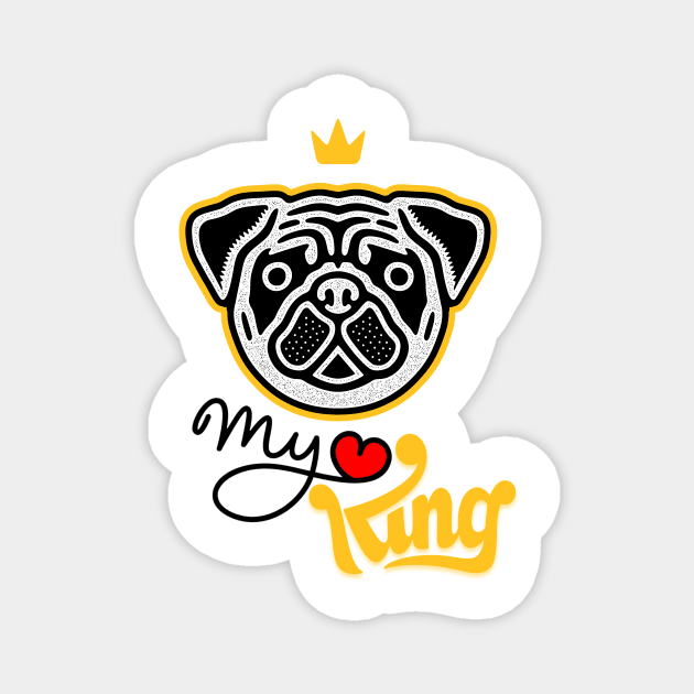 CUTE KING PUG Magnet by Designing_Clubb