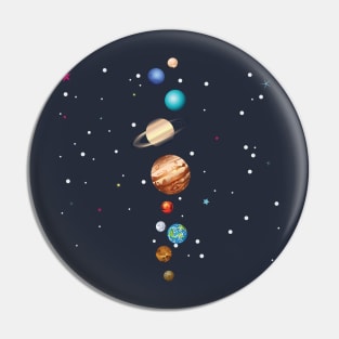 Planets of Solar System in parade Pin