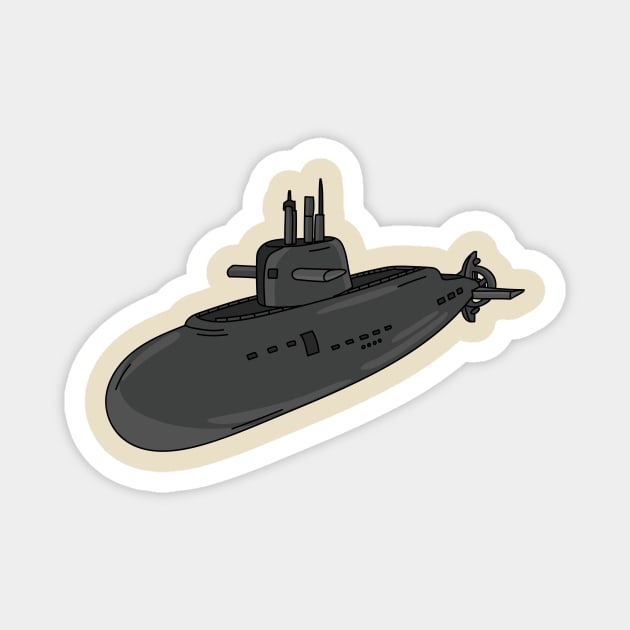 Submarine cartoon illustration Magnet by Cartoons of fun