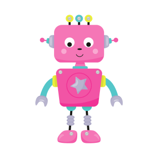 Cute Robot, Funny Robot, Silly Robot, Pink Robot T-Shirt