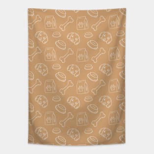 cute dog pattern - brown Tapestry