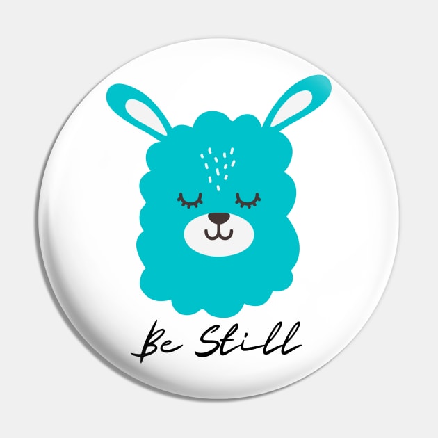 Blue Meditating Llama be still and know Pin by Dog & Rooster