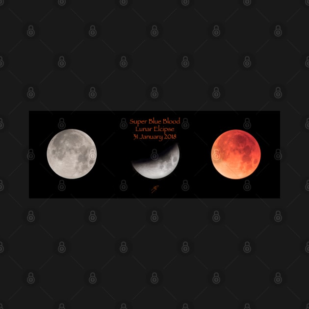 Three Phases of the Super Blue Blood Moon Lunar Eclipse of 2018 by Sidetrakn