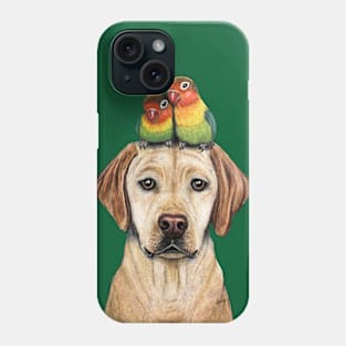 "Labradorable Lovebirds" - Topped Dogs collection Phone Case