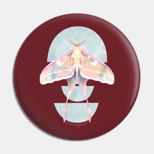 Viva Magenta Luna Moth Watercolor Pin