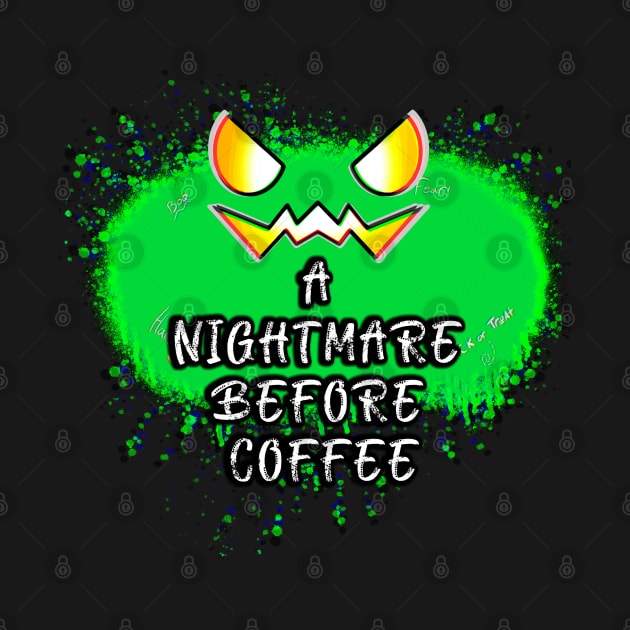 A Nightmare Before Coffee Jack O Lantern Green Pumpkin Splat by MaystarUniverse