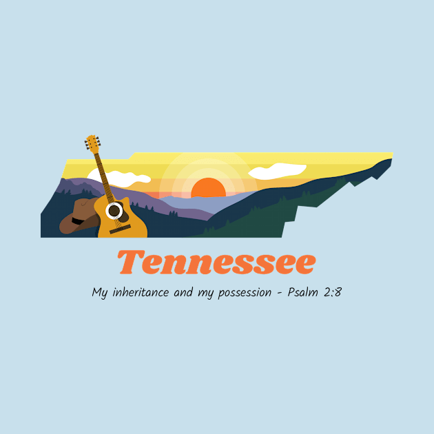 USA State of Tennessee Psalm 2:8 - My Inheritance and possession by WearTheWord